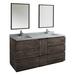 Loon Peak® Loon Peak Heela 72" Free-Standing Double Sink Bathroom Vanity Set w/ Mirror (Faucet Not Included) Wood/Quartz Top in Brown | Wayfair