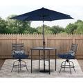 Canora Grey Canora Gray Elmfield 3-Piece High-Dining Set In Chili Red w/ 2 Swivel Chairs, 33-Inch Square Table & 9-Ft. Umbrella | Outdoor Dining | Wayfair