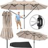 Parasol silia en aluminium 460 x 270 cm - Parasol double, parasol de marché, parasol de jardin