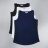 Longline Cotton Vest Tops Dark Mix Size 12 Pack Of 3