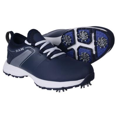 Ram Golf XT1 Mens Waterproof Golf Shoes, Spiked, Blue Size 10.5