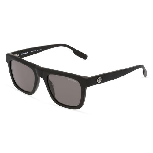 Montblanc MB0176S Herren-Sonnenbrille Vollrand Eckig Kunststoff-Gestell, schwarz