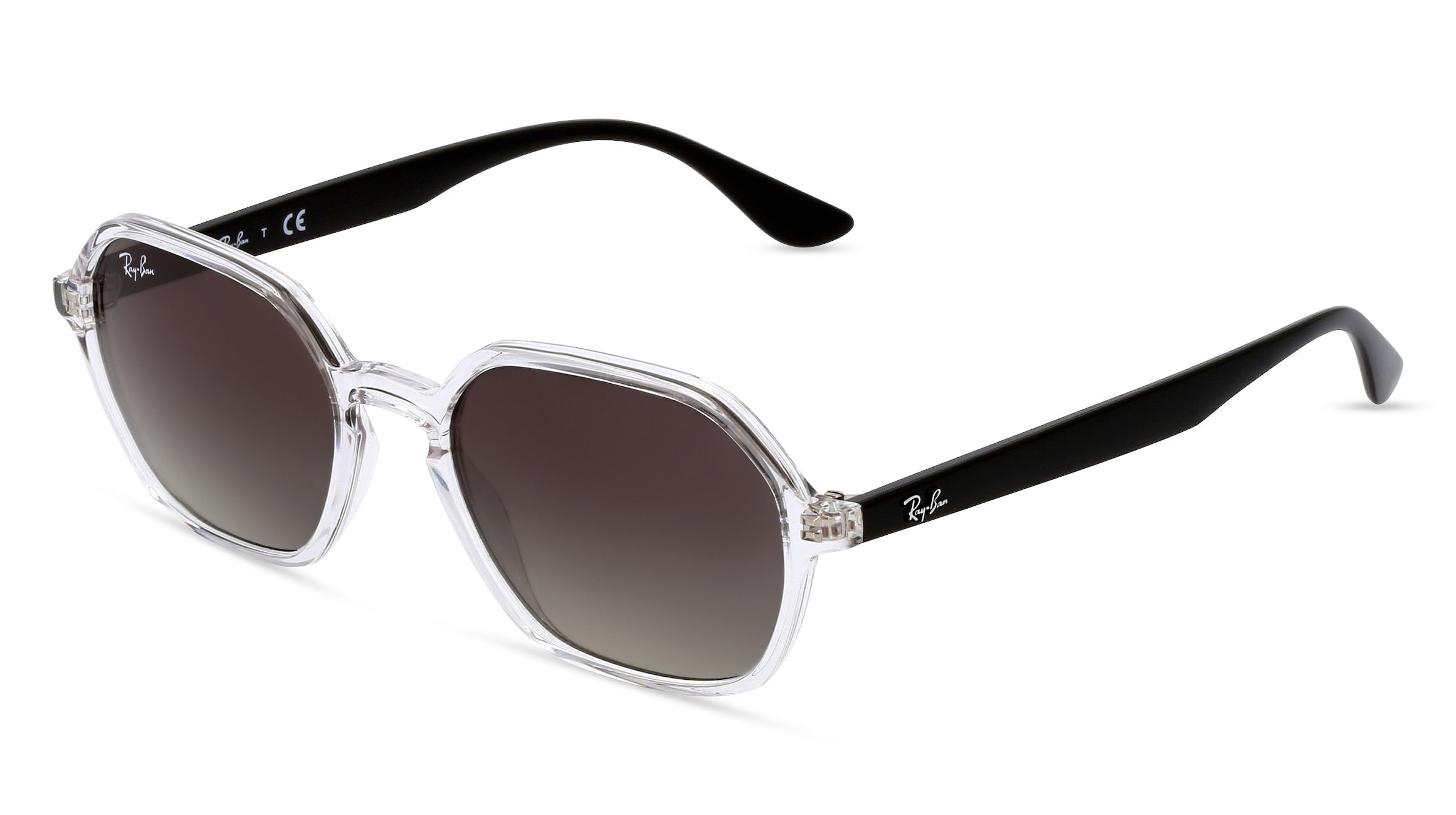 Ray-Ban RB 4361 Unisex-Sonnenbrille Vollrand Quadratisch Acetat-Gestell, transparent