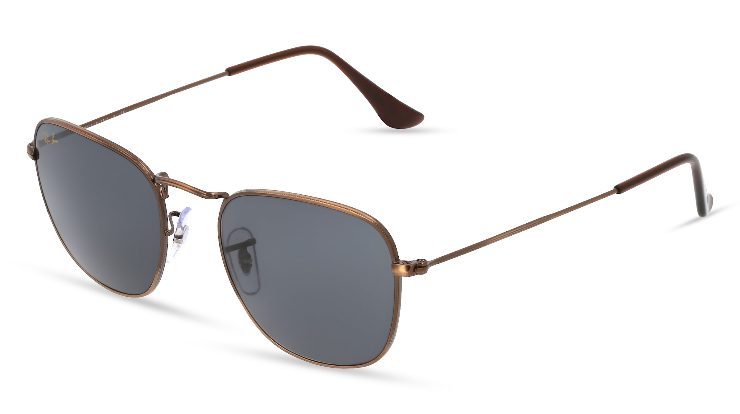 Ray-Ban RB 3857 FRANK Unisex-Sonnenbrille Vollrand Quadratisch Metall-Gestell, braun