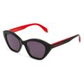 Alexander McQueen AM0355S Damen-Sonnenbrille Vollrand Butterfly Kunststoff-Gestell, schwarz