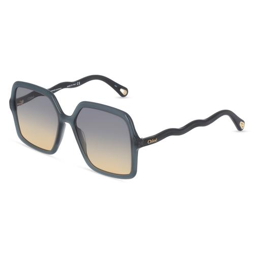 Chloé CH0086S Damen-Sonnenbrille Vollrand Eckig Bio-Acetat-Gestell, blau