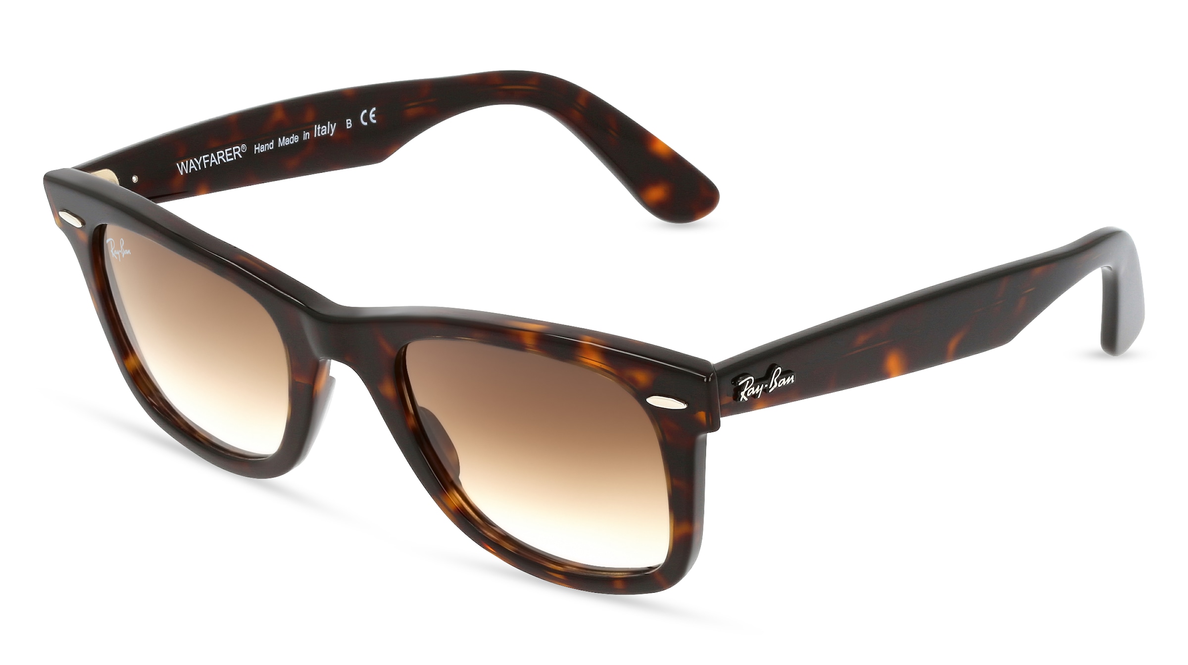 Ray-Ban RB 2140 WAYFARER Unisex-Sonnenbrille Vollrand Quadratisch Acetat-Gestell, braun