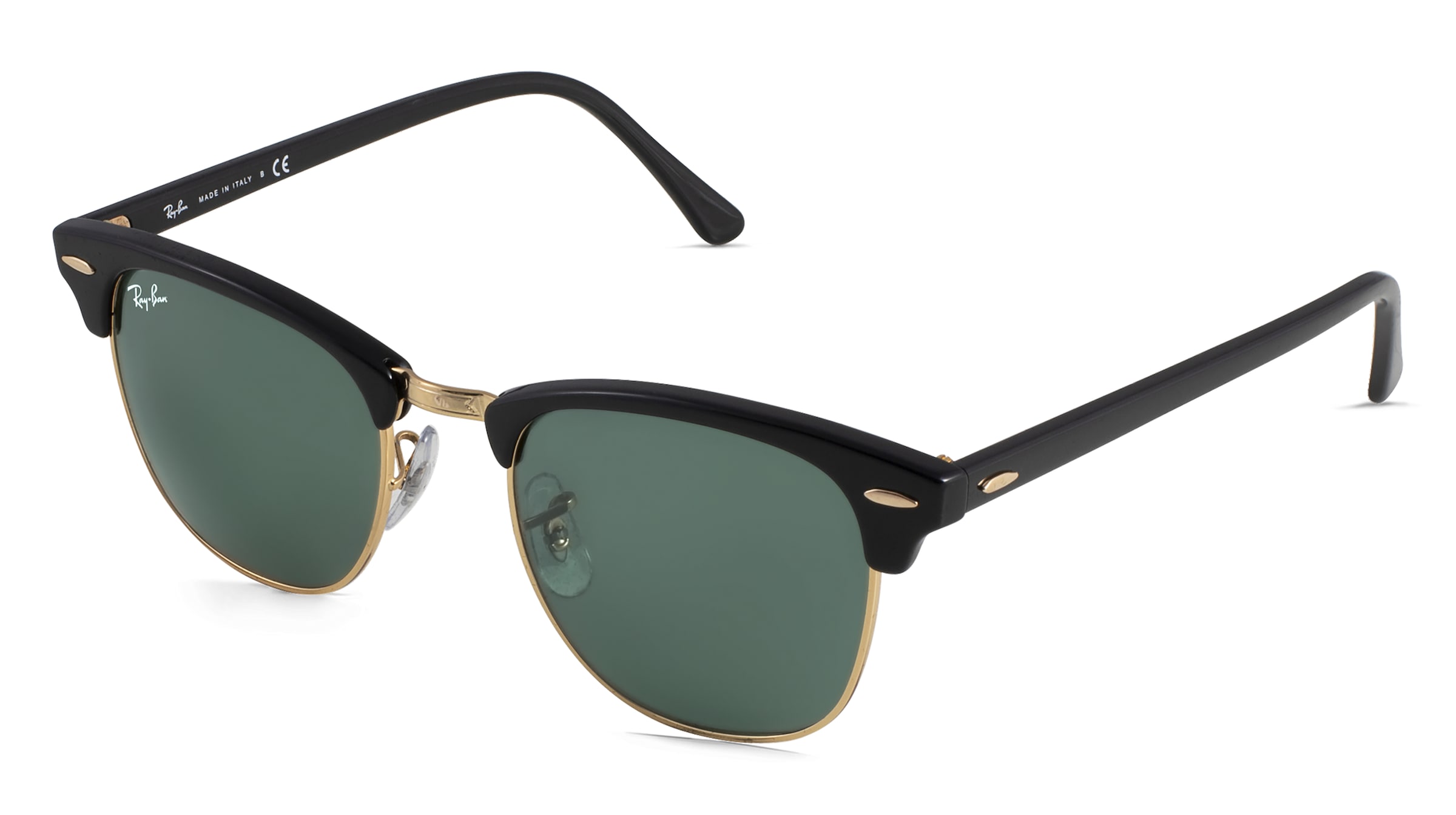 Ray-Ban RB 3016 CLUBMASTER Unisex-Sonnenbrille Vollrand Quadratisch Acetat-Gestell, schwarz