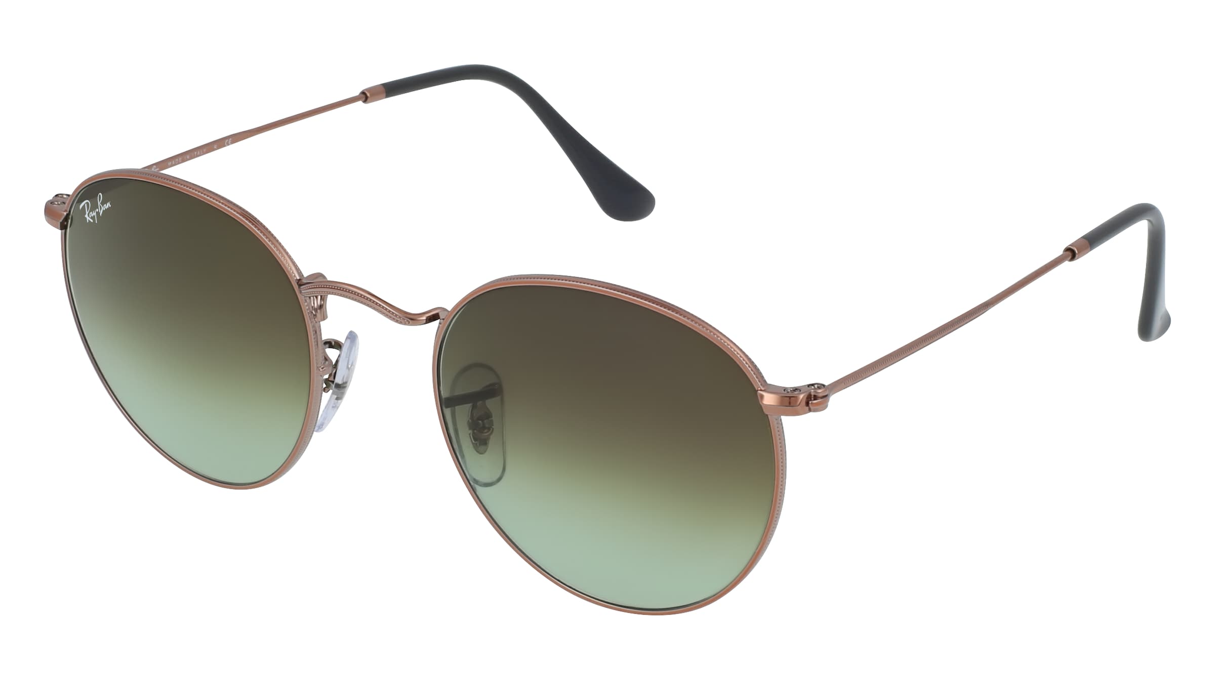 Ray-Ban RB 3447 ROUND METAL Herren-Sonnenbrille Vollrand Rund Metall-Gestell, braun