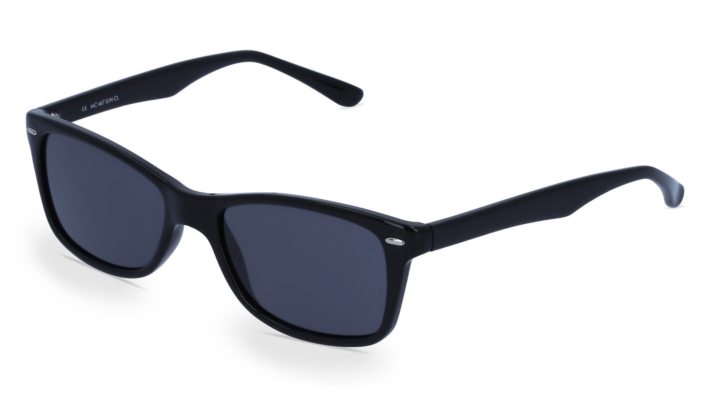 Fielmann MC 467 SUN CL Unisex-Sonnenbrille Vollrand Quadratisch Propionat-Gestell, schwarz
