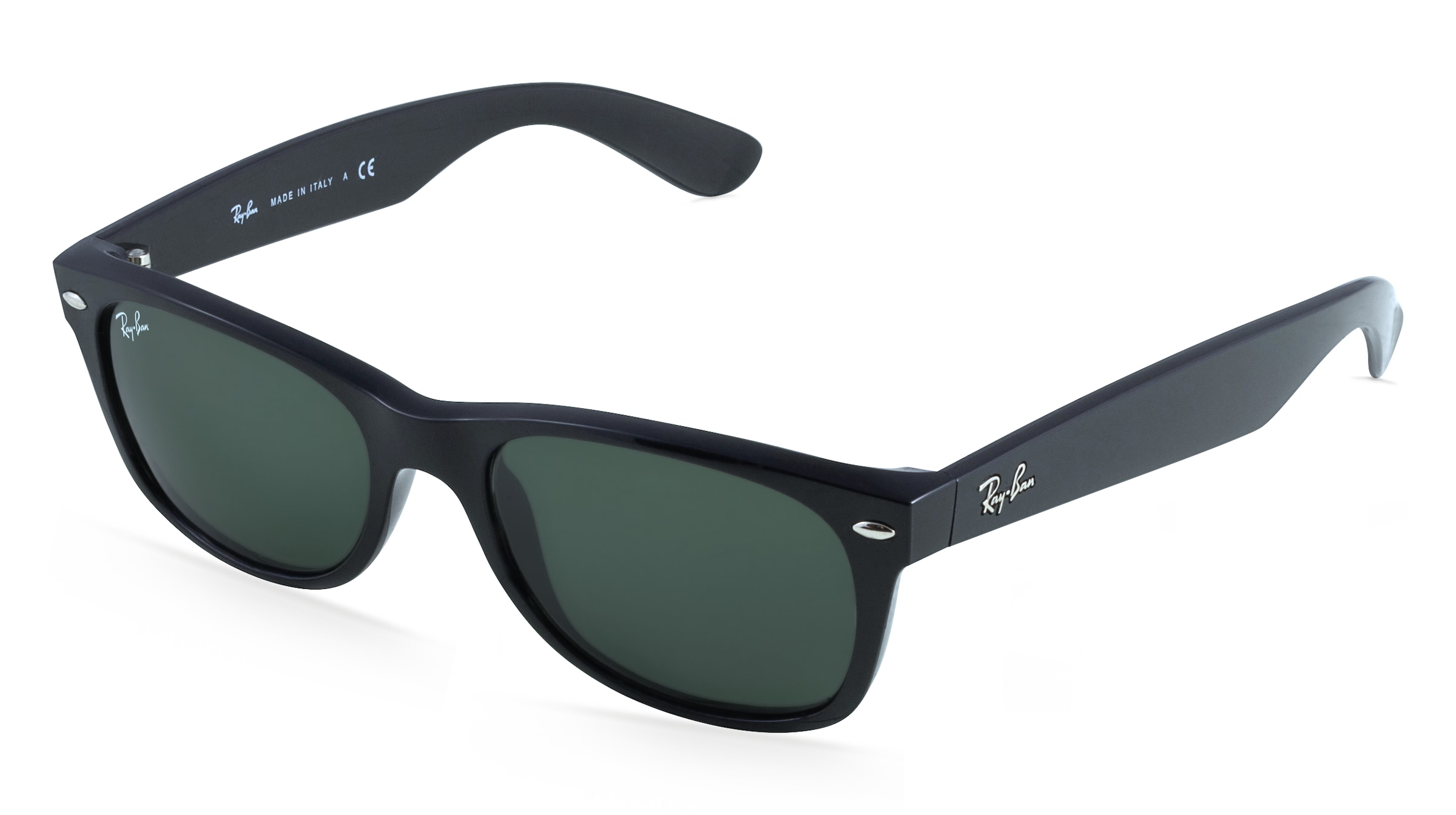 Ray-Ban RB 2132 NEW WAYFARER Unisex-Sonnenbrille Vollrand Quadratisch Propionat-Gestell, schwarz