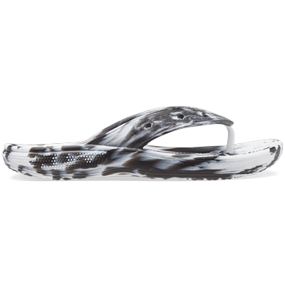 Crocs Black / White Classic Crocs Marble Flip Shoes Crocs Black /...