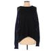Anthropologie Sweaters | Anthropologie Leroy & Perry Wool Blend Sweater Size S Black Blue Open Knit | Color: Black | Size: S