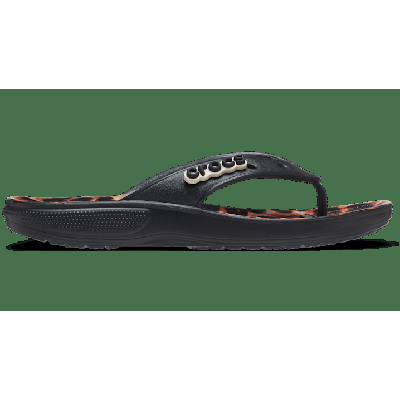 Crocs Black / Leopard Classic Crocs Animal Remix Flip Shoes