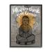Stupell Industries What You Think You Become Phrase Floral Pattern Buddha Canvas in Gray | 30 H x 24 W x 2 D in | Wayfair ae-558_fr_24x30