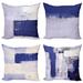 East Urban Home Grunge Throw Pillow Cushion Case Pack Of 4, Abstract & Modern Style Brushstroke Ornaments Geometric Squares | Wayfair