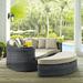 Invite Outdoor Patio Sunbrella Daybed by Modway Wicker/Rattan/Sunbrella® Fabric Included in Brown/Gray | 29 H x 77.5 W x 71 D in | Wayfair