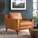 Accent Chair - Union Rustic Full-Grain Genuine Italian Leather Accent Chair Leather/Genuine Leather in Brown | 33 H x 35 W x 36.8 D in | Wayfair