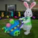 The Holiday Aisle® Bunny Inflatable Polyester in Blue/Green/Pink | 48 H x 24 W x 46 D in | Wayfair 8F280F656DF640ADA0807597C0FC30DE