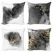Everly Quinn Marble Print Throw Pillow Cushion Case Pack Of 4, Natural Stone Pattern Dreamy Couldy View Vein Look Mysterious Illustration | Wayfair