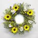 Primrue Dried Sunflower Happiness Wreath Wood/Twig in Brown/Green/Indigo | 22 H x 22 W x 5 D in | Wayfair 61B301B7F7584C679F632CDD6B579497