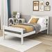 Latitude Run® Twin Size Wooden Platform Bed w/ Headboard Wood in White | 35 H x 41 W x 79 D in | Wayfair 80EFF009FD1F4B12A465CDBCDC959339