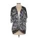 Jessica Simpson Kimono: Black Floral Tops - Women's Size X-Small - Print Wash