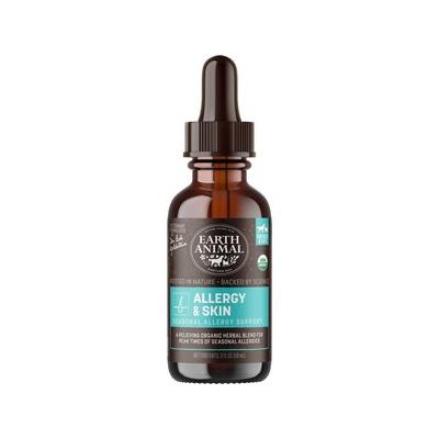 Earth Animal Natural Remedies Allergy & Skin Liquid Homeopathic Allergy Supplement for Dogs & Cats, 2-oz bottle