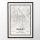 Hanoi City Map Print Modern Contemporary poster in sizes 50x70 fit for Ikea frame 19.5 x 27.5 All city available London, New York Paris