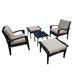 Outdoor 5 Piece Patio Furniture Set Rattan Wicker Chaise Lounges Chair with 5-Level Adjustable Backrest & Removable Cushioned