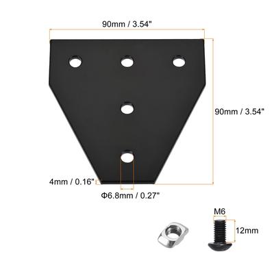 Corner Bracket Plates T Shape Joint Kits Profile for Frame Structure