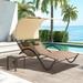 Outdoor Double Chaise Lounge Chair with Canopy Shade & Wheels, Double Sun Bed Lounger - 72.83" D × 54.33" W ×65.35" H