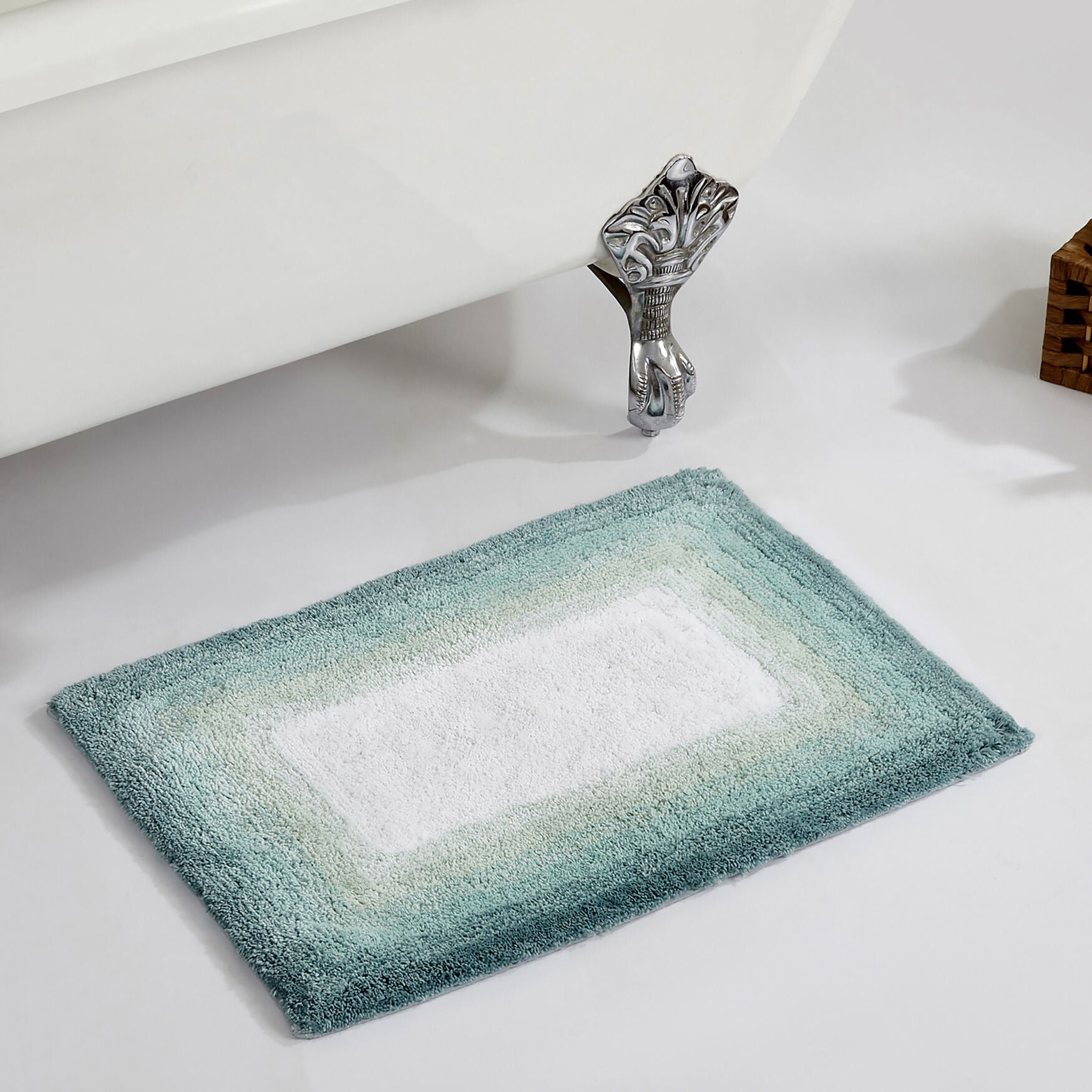 Torrent Bath Mat Rug, 17" X 24" by Better Trends in Turquoise