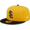 Men's New Era Gold Salt Lake Bees Authentic Collection 59FIFTY Fitted Hat