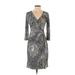 Apt. 9 Cocktail Dress - Wrap: Black Acid Wash Print Dresses - Women's Size X-Small