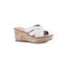 Women's White Mountain Samwell Platform Wedge Sandal by White Mountain in White Burnished Smooth (Size 10 M)