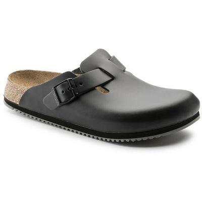 Clog Boston Super Grip, Naturleder, schwarz, Weite normal, Größe 47 - Birkenstock