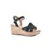 Women's White Mountain Simple Wedge Sandal by White Mountain in Black Burnished Smooth (Size 9 1/2 M)