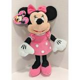 Disney Toys | Disney Minnie Mouse Pink Plush Doll New Authentic Just Play Stuffed Animal 10" | Color: Black/Pink | Size: Osg
