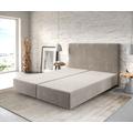 DELIFE Boxspringgestell Dream-Well 160x200 cm Mikrofaser Beige, Bettgestelle