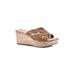 Women's White Mountain Samwell Platform Wedge Sandal by White Mountain in Tan Burnished Smooth (Size 9 1/2 M)