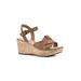 Women's White Mountain Simple Wedge Sandal by White Mountain in Tan Burnished Smooth (Size 7 M)
