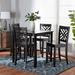 Baxton Studio Caron Modern Dark Brown Finished Wood 5-PC Pub Set - Wholesale Interiors RH317P-Dark Brown-5PC Pub Set