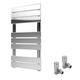 ELEGANT Heated Towel Rail Chrome Bathroom Ladder Radiator Rad Modern Flat Panel Designer Central Heating Towel Warmers 800 x 400mm with Valves Chrome