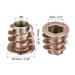 M5x10mm Furniture Screw-in Nut Zinc Alloy Threaded Insert Nuts for Wood 40pcs