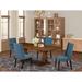 East West Furniture 5 Piece Dining Set- a Rectangle Dining Room Table and 4 Linen Fabric Chairs, (Finish Options)