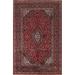 Vintage Traditional Mashad Persian Area Rug Wool Hand-knotted Carpet - 6'6" x 9'7"