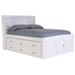 OS Home and Office Furniture Solid Pine Full Sized Captains Bookcase Bed with 6 spacious under bed drawers in Casual White
