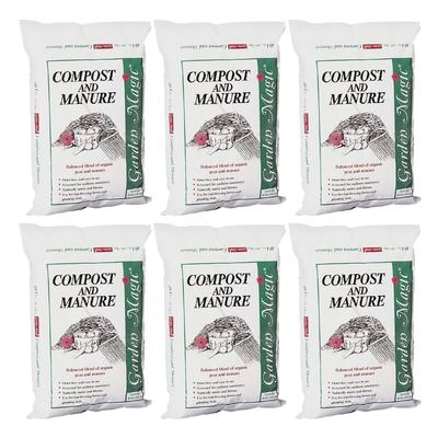 Michigan Peat 5240 Lawn Garden Compost and Manure Blend, 40 Pound Bag (6 Pack) - 640