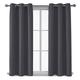 My Home Store Blackout Curtains for Bedroom-2 PCs Soft Thermal Insulated Blackout Curtain with Ring Top Eyelets & Tie Backs- Lightweight, Energy Saving Curtains Charcoal W90” ×L90”